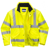 High Visibility Waterproof Yellow Breathable Super Bomber Jacket EN471