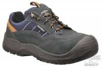 Grey Suede Safety Training Shoe With Steel Toe Cap And Mid Sole