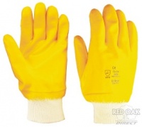 Fully Coated Lightweight Yellow Nitrile Knitwrist Glove