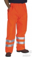 High Visibility Orange Breathable Waterpoof Overtrousers EN471 & Rail Spec.