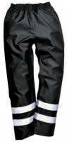 High Visibility Black Waterproof Overtrousers