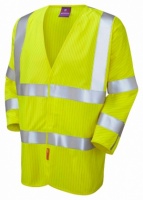 Sticklepath Limited Flame Spread / Anti-Static Hi Vis Yellow 3/4 Sleeved Waistcoat