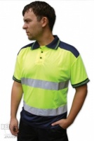 High Visibility Yellow & Navy Polo Shirt