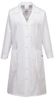 Ladies Princess Line Lab Coat White